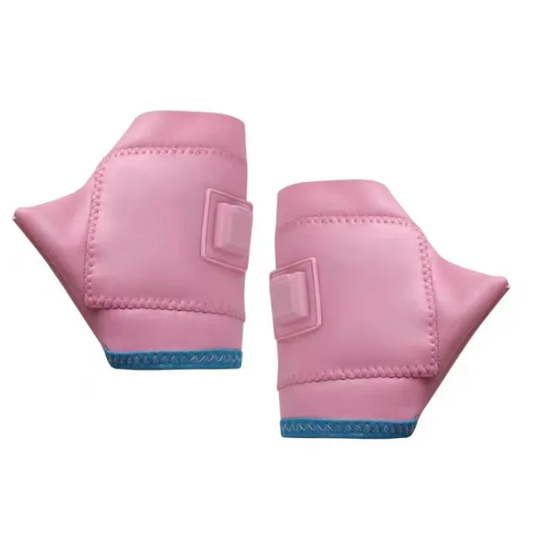 1 Pair Adjustable Temperature Rechargeable Intelligent Electric Heating Gloves Half Finger Gloves, Size: M(Pink)