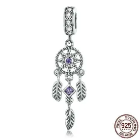 100% 925 Sterling Silver Pendant Dream Catcher Charm Jewelry Without Chain