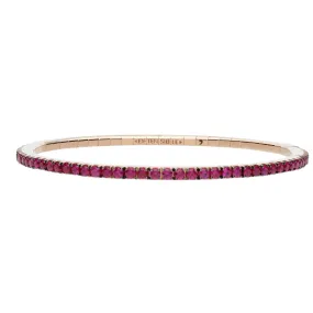 18K Gold "Extensible" Stretch Ruby Tennis Bracelet