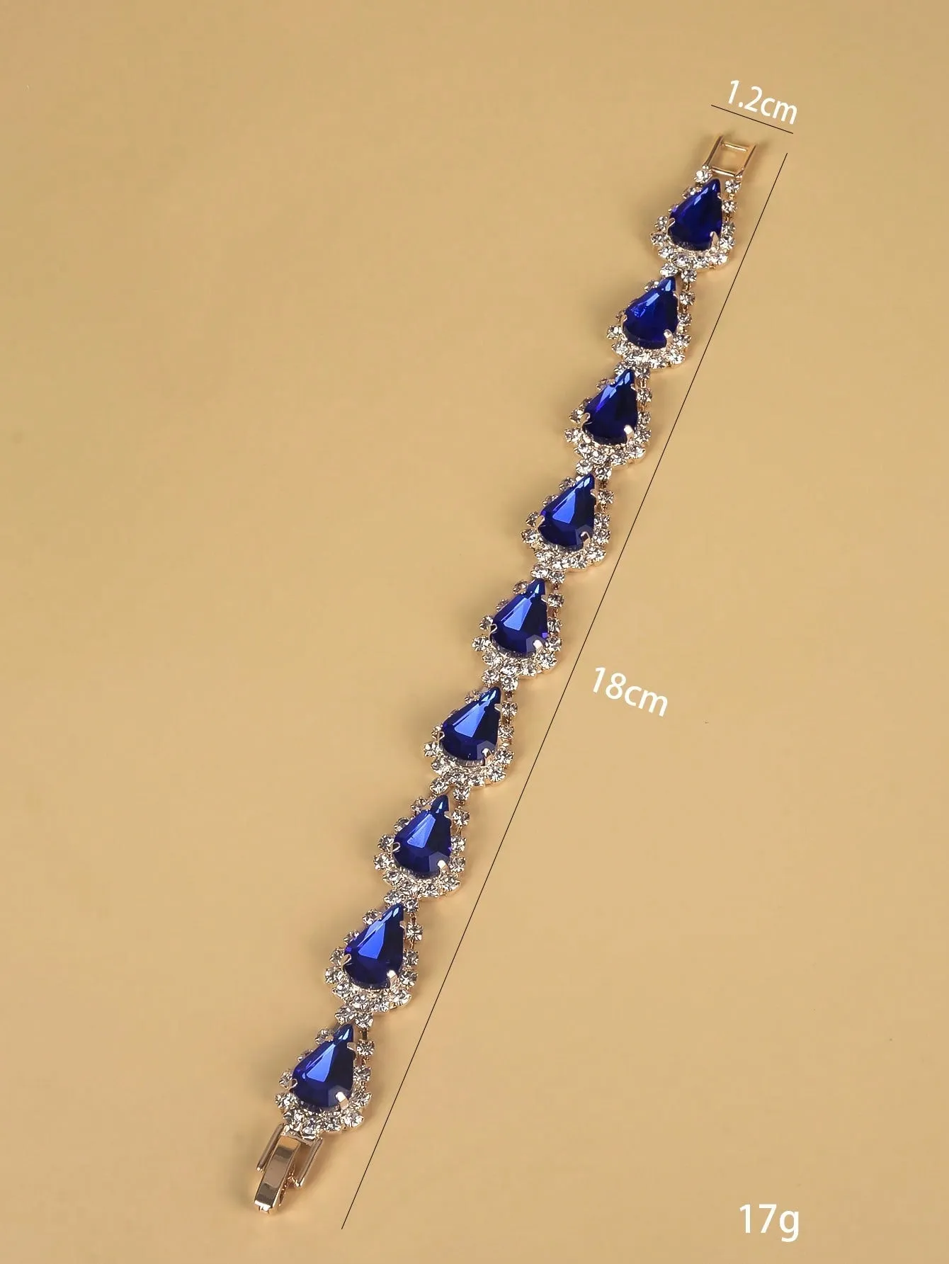 1pc Glamorous Copper Rhinestone Decor Chain Bracelet For Women For Party Decoration