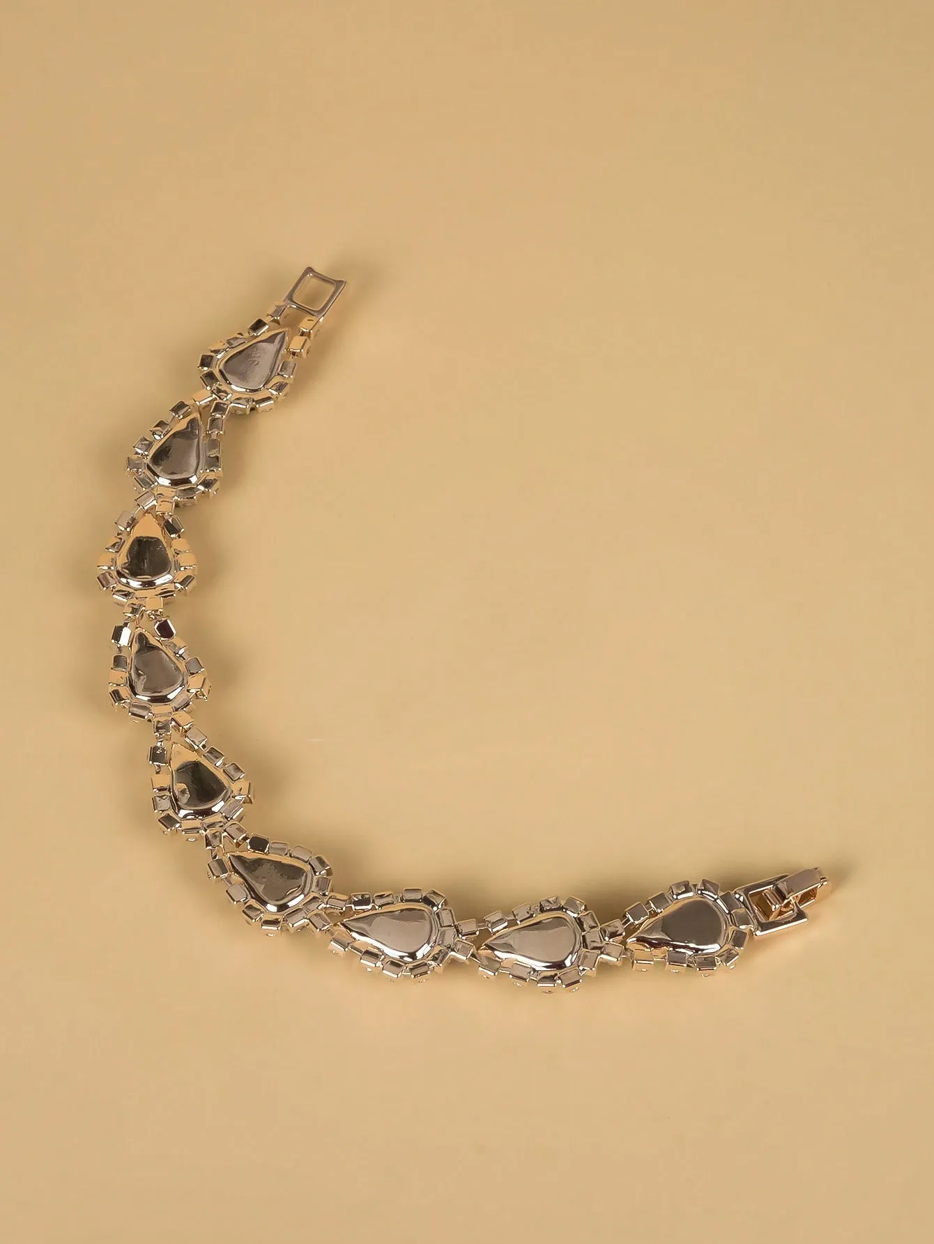 1pc Glamorous Copper Rhinestone Decor Chain Bracelet For Women For Party Decoration