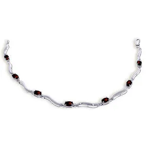 2.01 Carat 14K Solid White Gold Tennis Bracelet Diamond Garnet