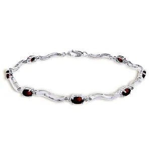 2.01 Carat 14K Solid White Gold Tennis Bracelet Diamond Garnet