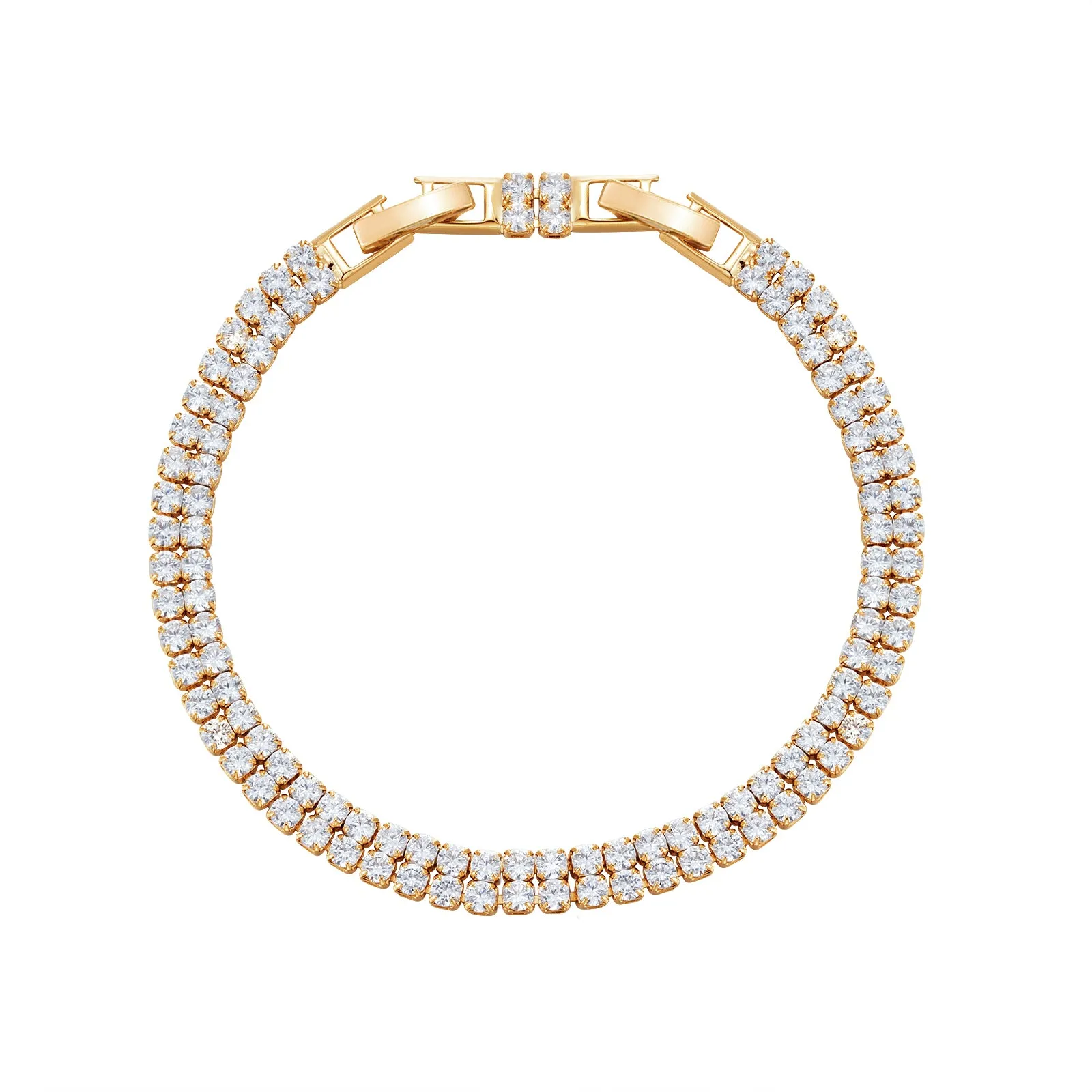 5A Cubic Zirconia Gold Bracelet Chains  for Women CK10090