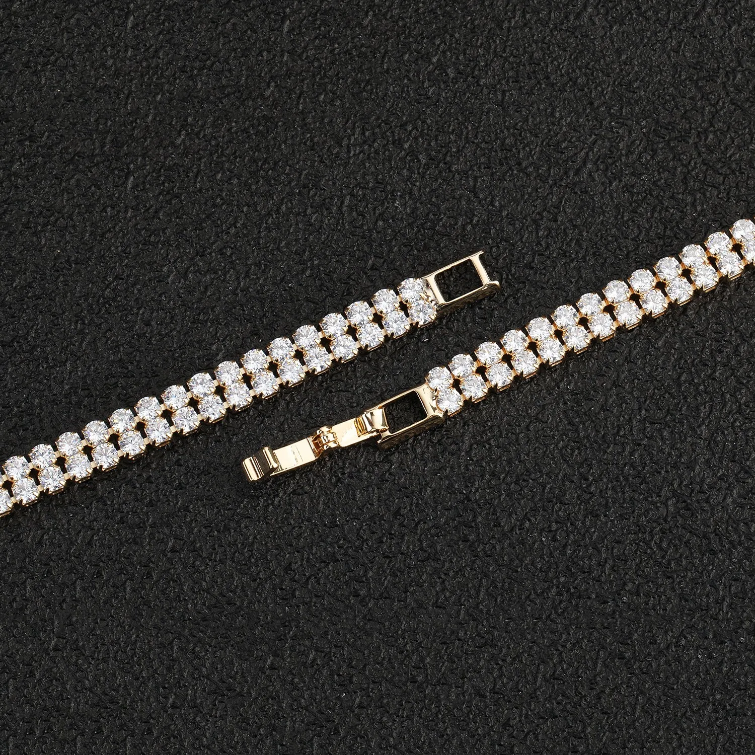 5A Cubic Zirconia Gold Bracelet Chains  for Women CK10090