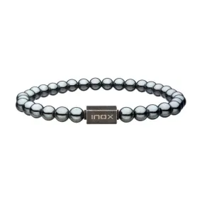 6mm Hematite Stones with Stainless Steel 8" Bracelet BRELHM