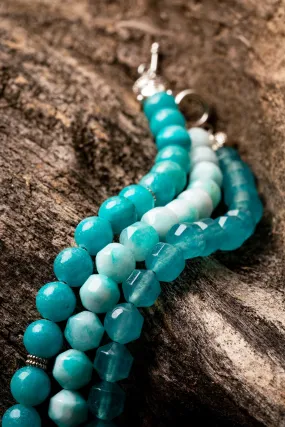 8mm Aqua Jade Natural Gemstone Bracelet (2 Styles)