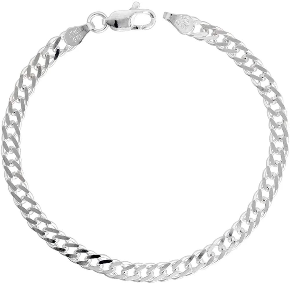 925 Sterling Silver 6mm Rombo Chain Bracelet For Men And Women