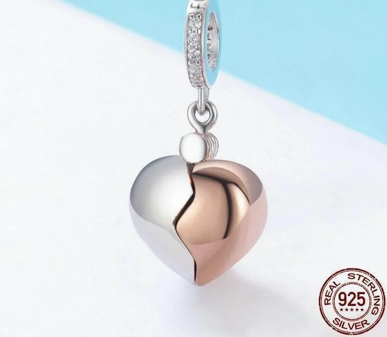 925 Sterling Silver Key Of Heart Pendant Charm Jewelry Without Chain