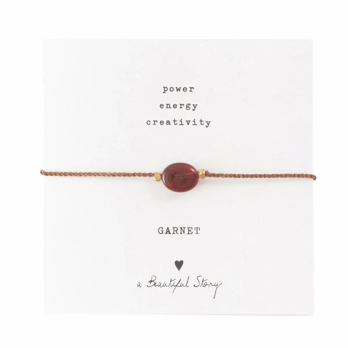 A Beautiful Story Gemstone Card Garnet GC Bracelet