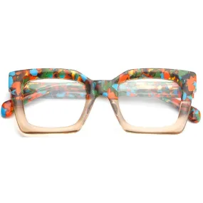 Acetate Patchwork Thick Square Eyeglasses A882285