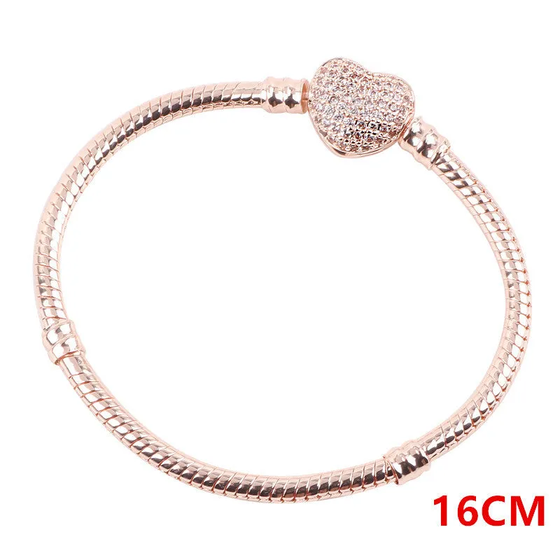 Alloy diamond pendant zircon snake bone chain