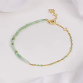 Amazonite Jade Gold Bracelet