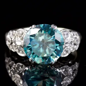 Antique Edwardian Blue Zircon Spinel Ring 18Ct Circa 1914