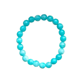 Aqua Faceted Jade 8mm Bracelet