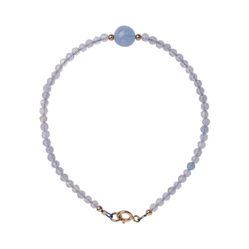 Aquamarine Bracelet for Girls with Confident Style - 14k Gold and Sterling Silver