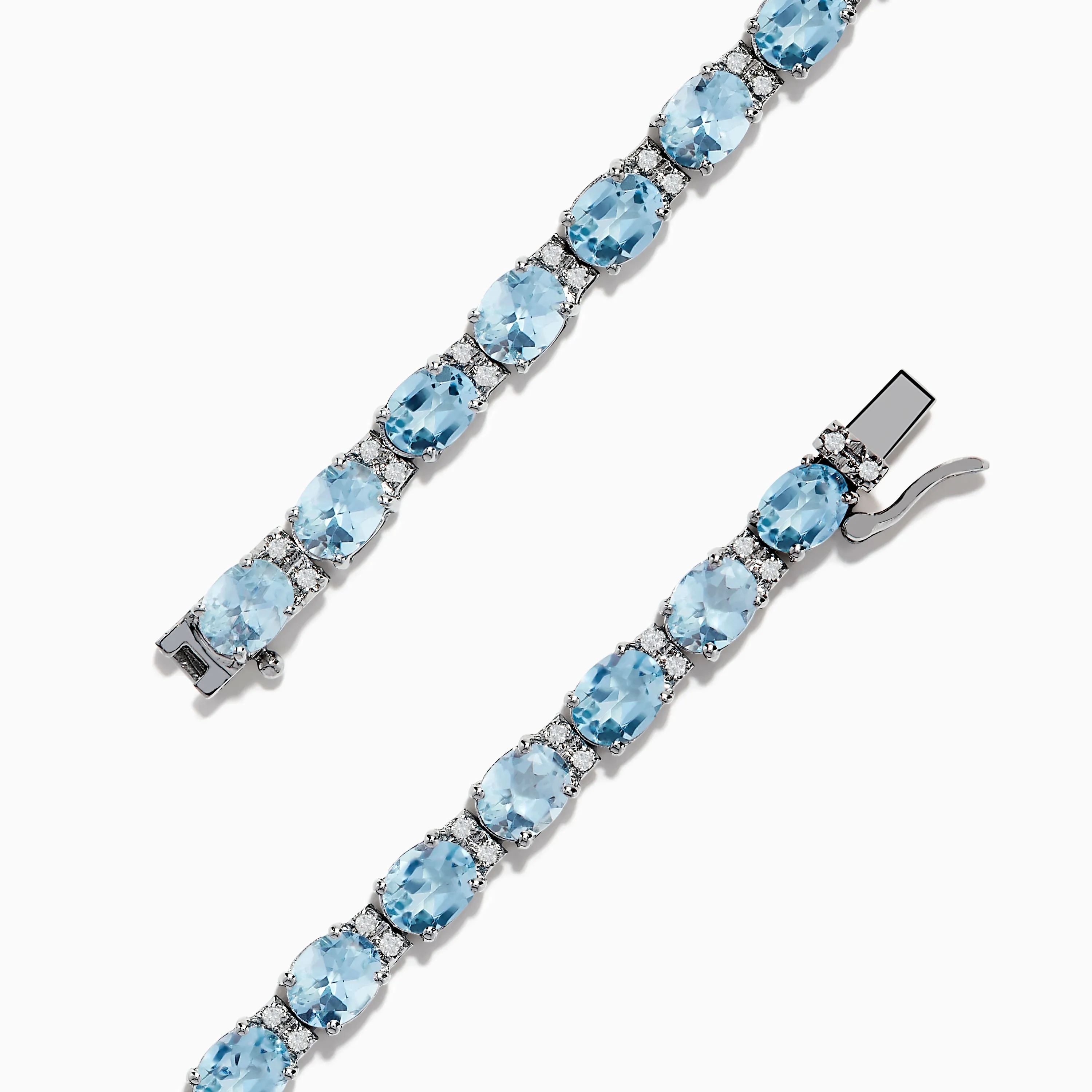 Aquarius 14K White Gold Aquamarine Tennis Bracelet 8.23 TCW