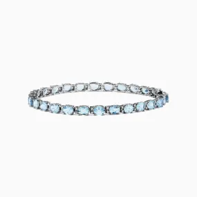 Aquarius 14K White Gold Aquamarine Tennis Bracelet 8.23 TCW