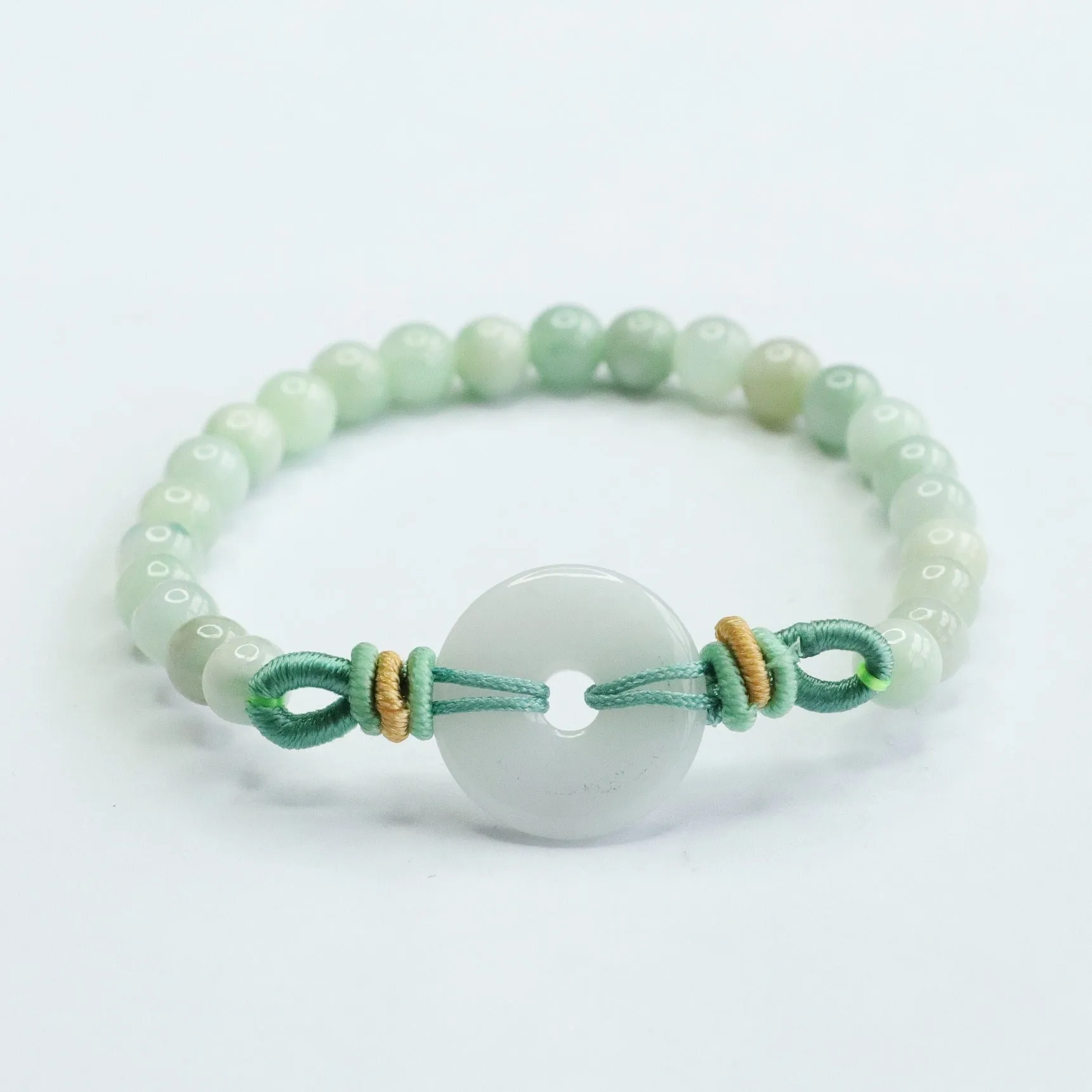 Auspicious Jade Bracelet with Sterling Silver Buckle - Fortune's Favor Collection