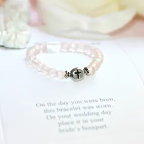 Baby's First Bracelet/Bride Keepsake with Poem - Pink tint for Girl