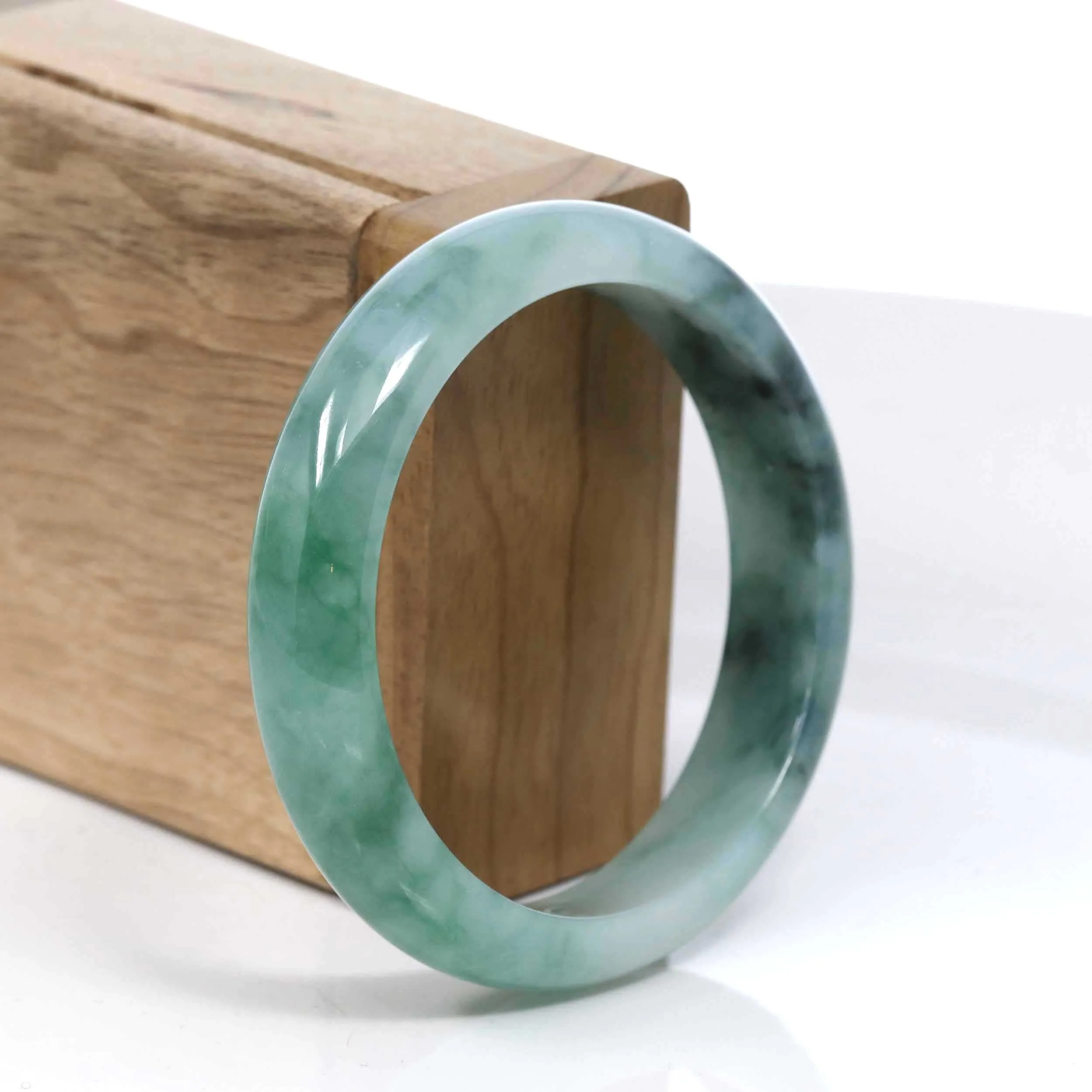 Baikalla Blue-Green Classic Real Jadeite Jade Bangle Bracelet (57.13mm) #391