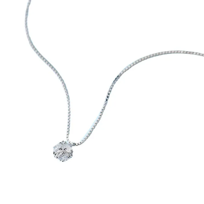 Bead Zircon Silver Necklace for Women