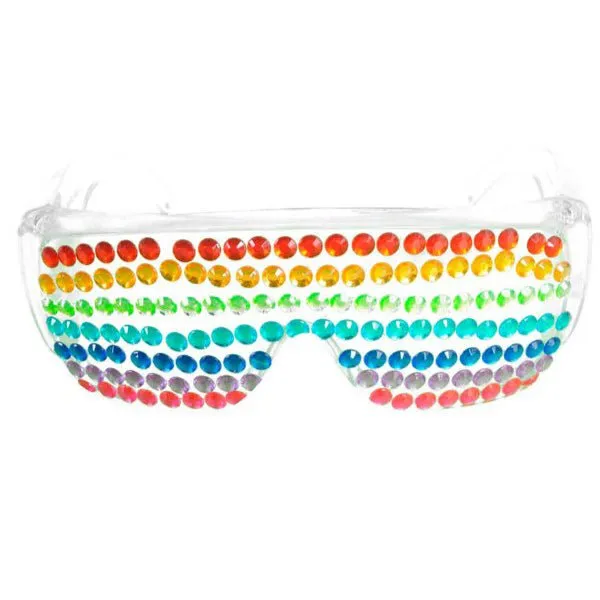 Bedazzled Diamante Fancy Party Glasses - Rainbow