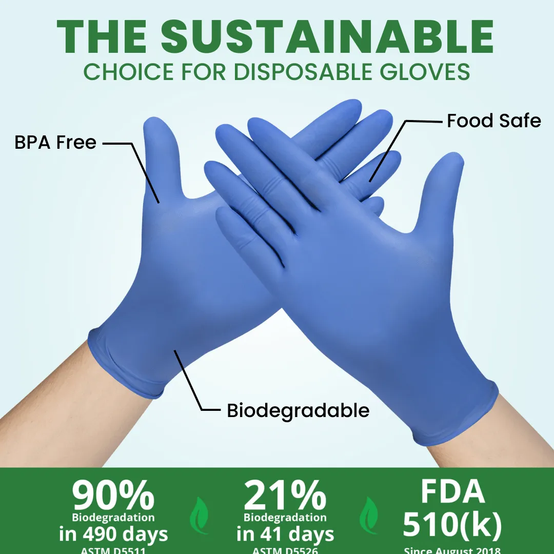 Biodegradable Nitrile Gloves (4.0 Mil) - BLUE VIOLET (Case of 10 Boxes)