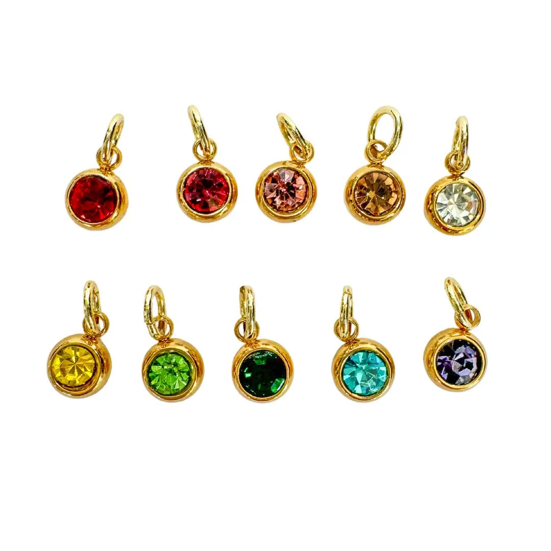 Birthstone Zircon Charm For Charm Necklace & Bracelet