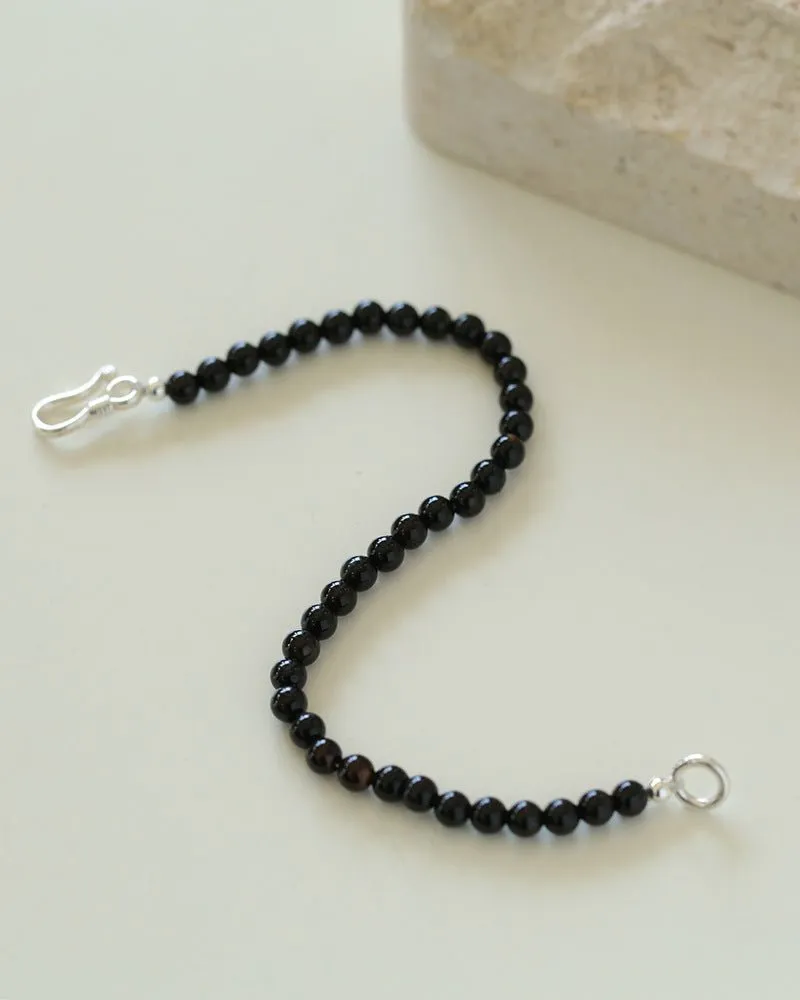 Black Agate Beaded Bracelet