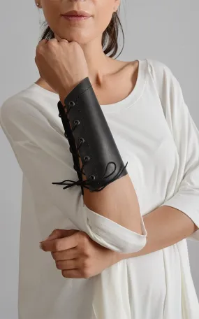 Black Genuine Leather Cuff