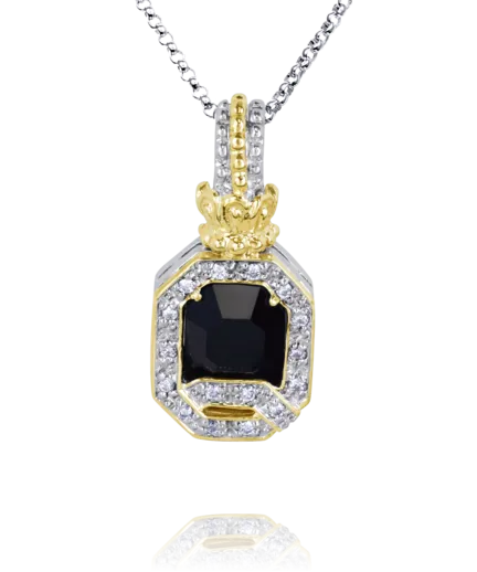 Black Onyx & Diamonds Pendant