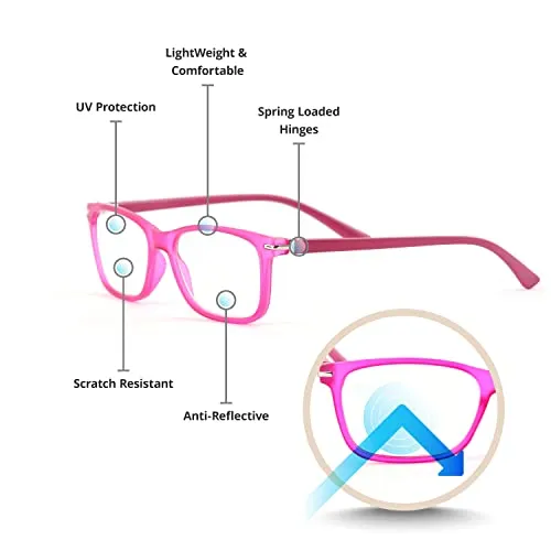 Blue-Light-Blocking-Reading-Glasses-Pink-1-00-Magnification-Computer-Glasses