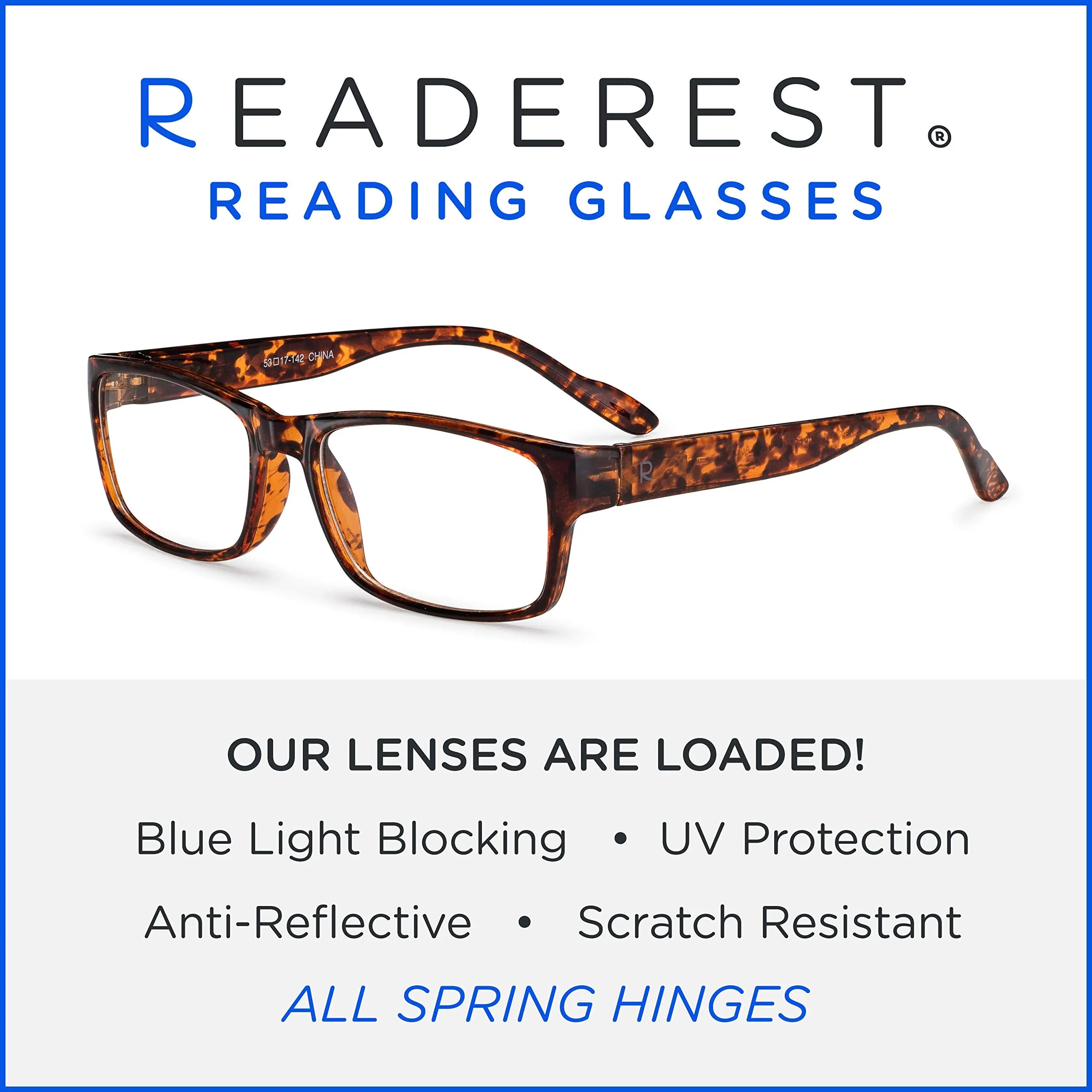 Blue-Light-Blocking-Reading-Glasses-Tortoise-1-00-Magnification Anti Glare