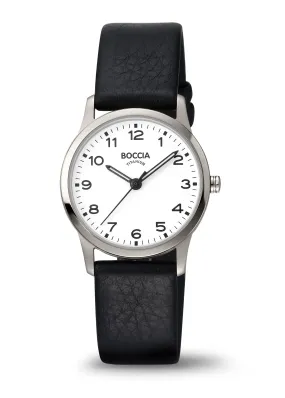 BOCCIA TITANIUM 12 FIGURE DIAL BLACK LEATHER 3287-02