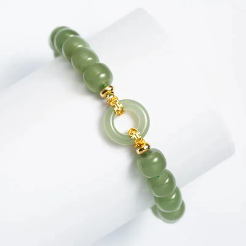 Bohemian Vintage Hetian Jade Beaded Bracelet Retro Fashion