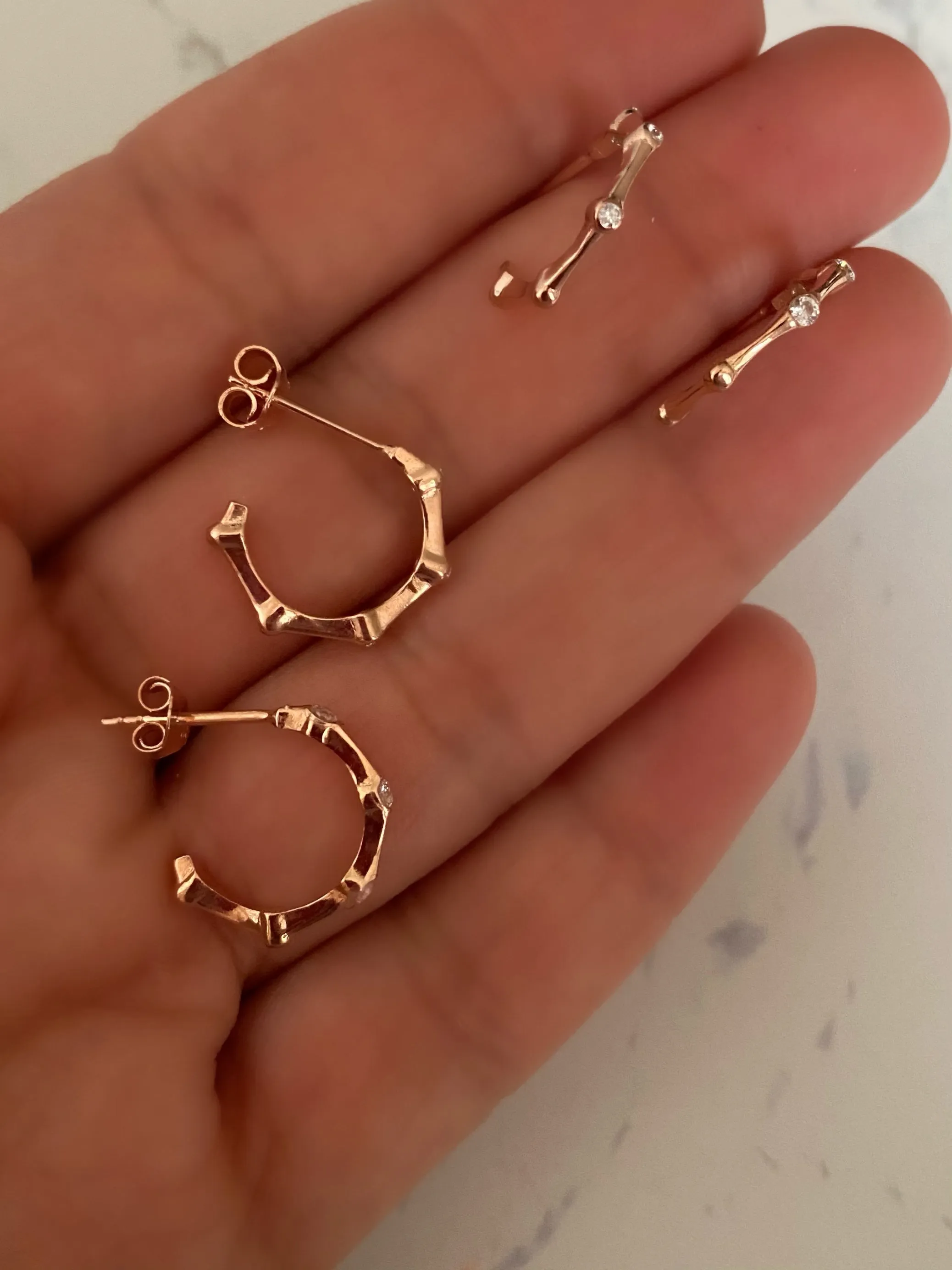 Bone design earring hoops