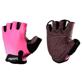 BOODUN 1096 Non-slip Wear-resistant Breathable Fitness Sports Silicone Gloves, Size:XL(Rose Red)