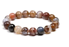 Botswana Agate stone, stretch cording, yoga, bracelet, jewelry.