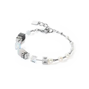 Bracelet GeoCUBE® Fusion Precious Pearl Mix silver-grey