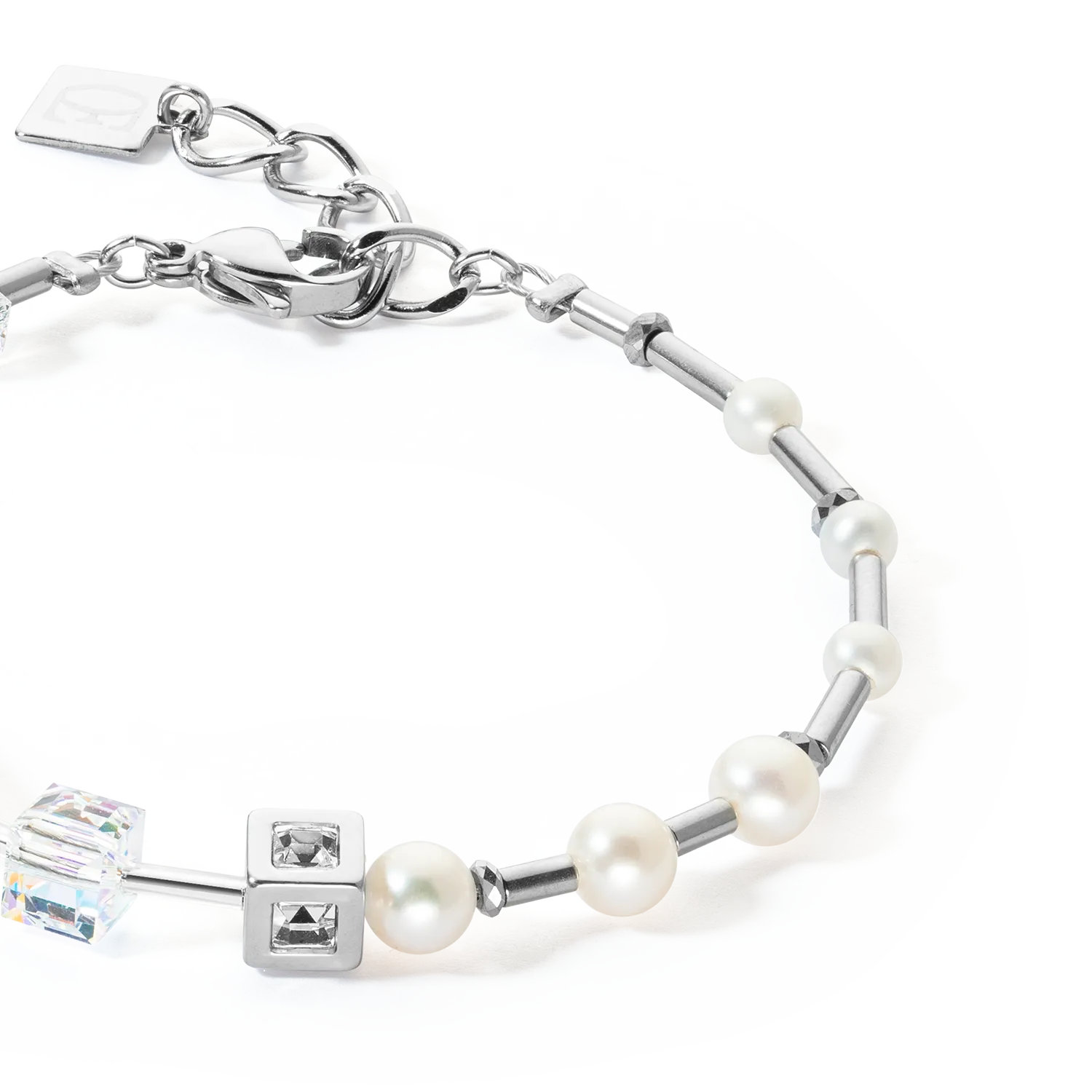 Bracelet GeoCUBE® Fusion Precious Pearl Mix silver-grey