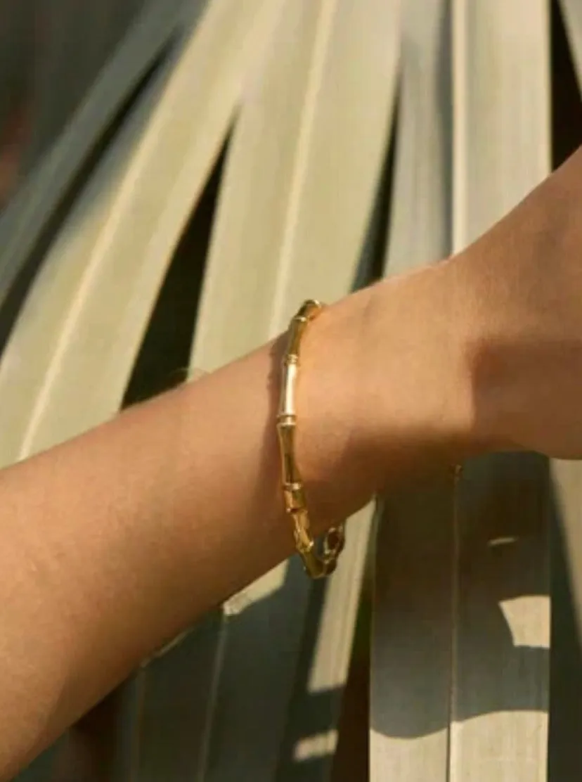 Bracelet Gold Bamboo Ajustable