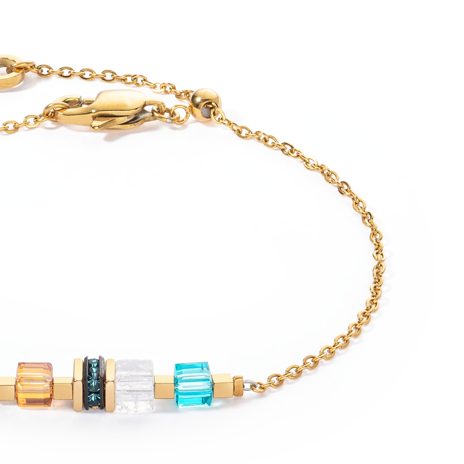 Bracelet Mini Cubes & Chain gold-multicolour