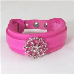 Bright Pink Leather Cuff Bracelet