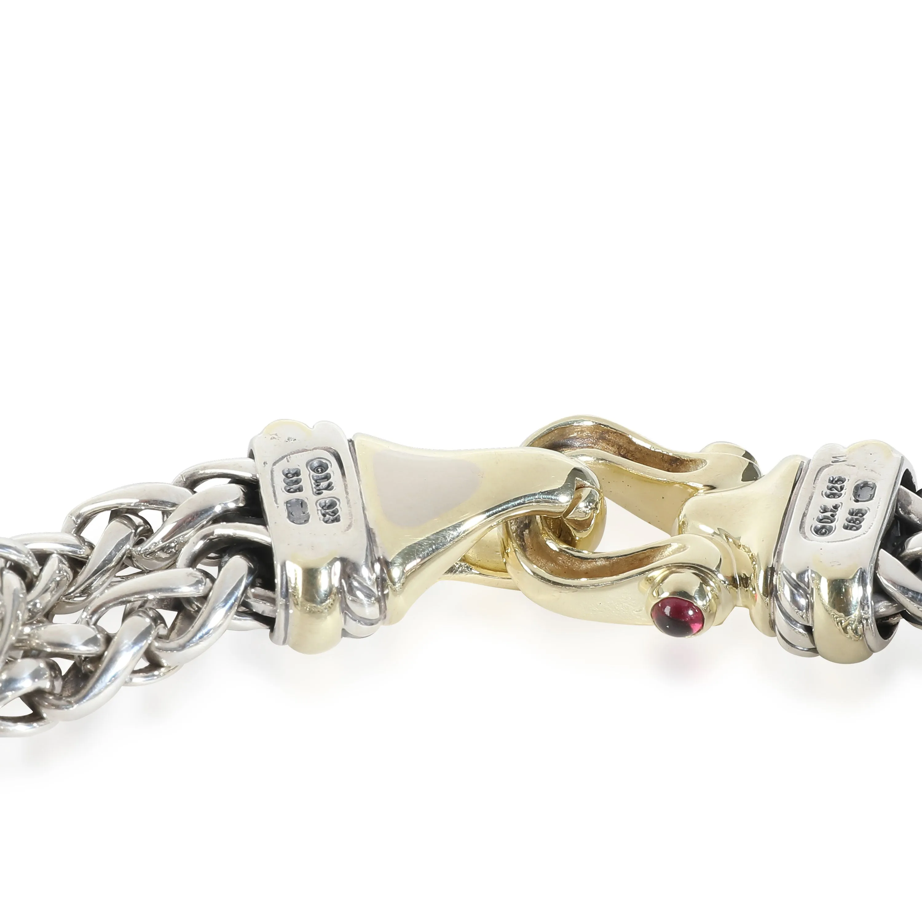 Buckle Garnet Bracelet in 14k Yellow Gold/Sterling Silver