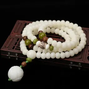 Buddhisttemple White Jade Bodhi Bracelet - Unlock Inner Peace