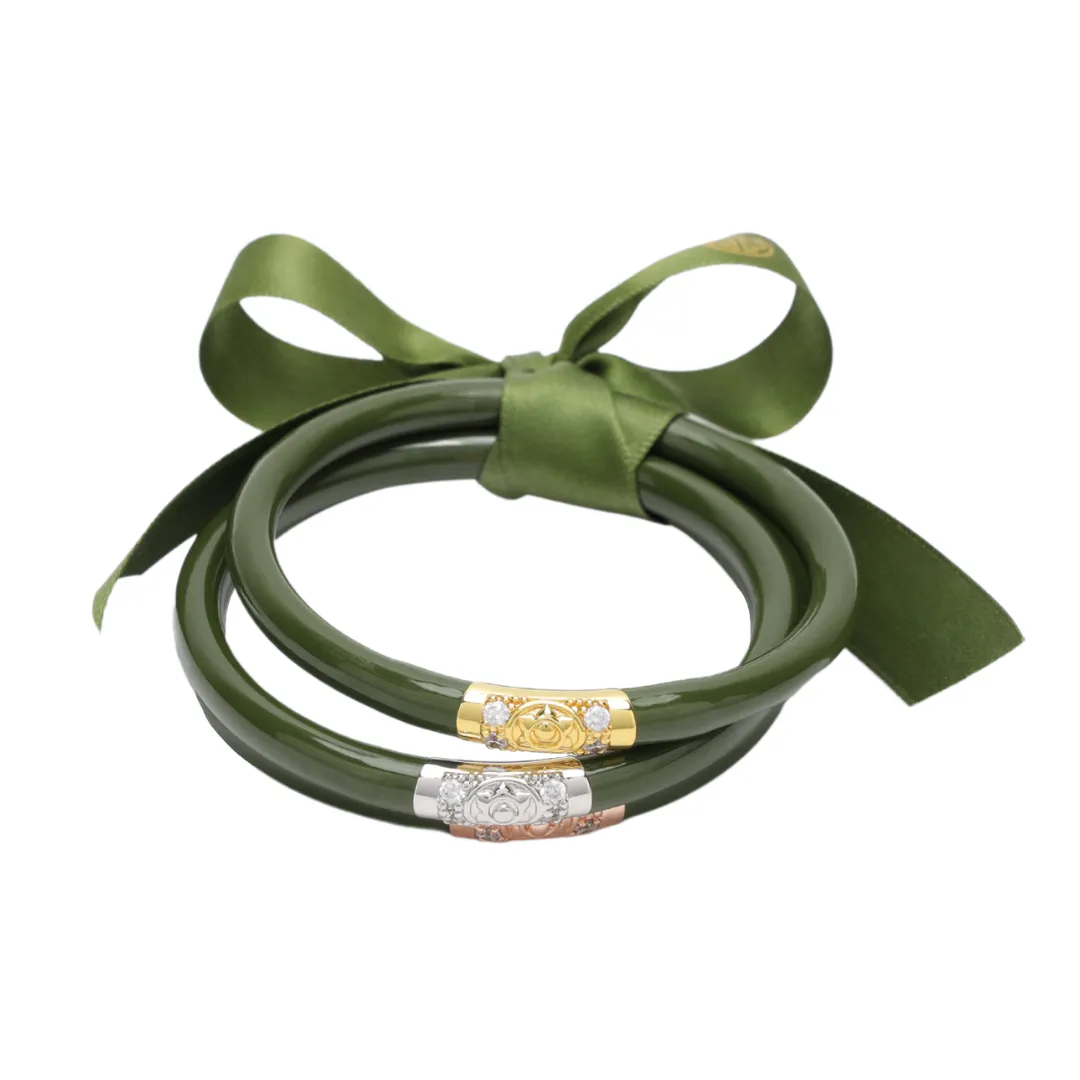 BuDhaGirl | Set of Three | Three Kings All Weather Bangles in Jade