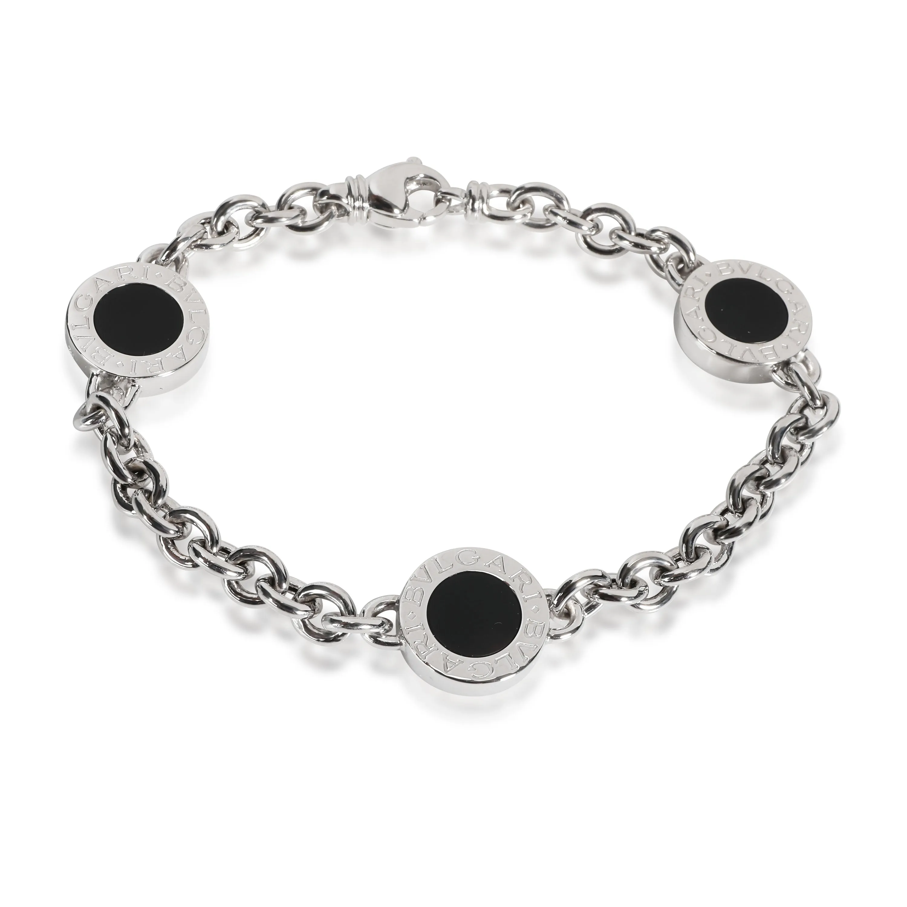 Bulgari Bvlgari Elements Onyx Bracelet in 18K White Gold