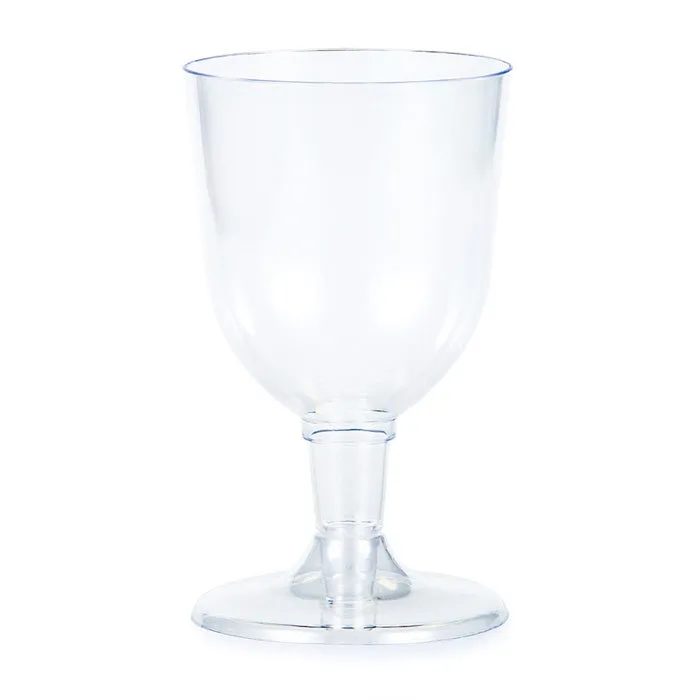 Bulk Pack of 12 Clear Plastic Wine Glasses 5 Oz