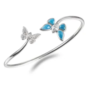 Butterfly Bracelet, Sterling & Larimar